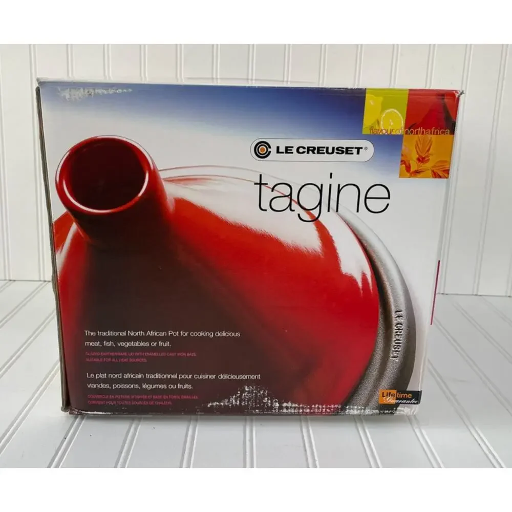 Le Creuset 4 Qt Cherry Red Enameled Cast Iron Tagine Model 441